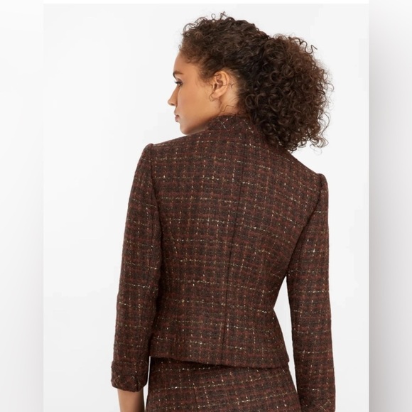 Brooks Brothers Woman’s Checked Boucle Tweed Cropped Jacket - Picture 11 of 11